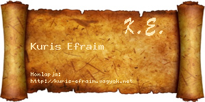 Kuris Efraim névjegykártya